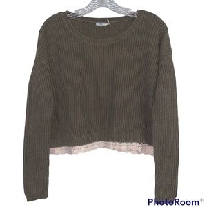 Kimchi Blue Size XS cropped sweater top Hunter green